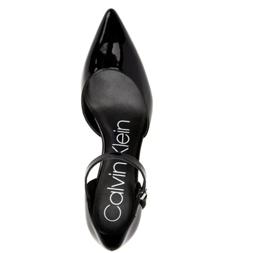 CALVIN Klein Womens Roya Patent Leather Dress Heels Black Size 11 NIB - Picture 5 of 10